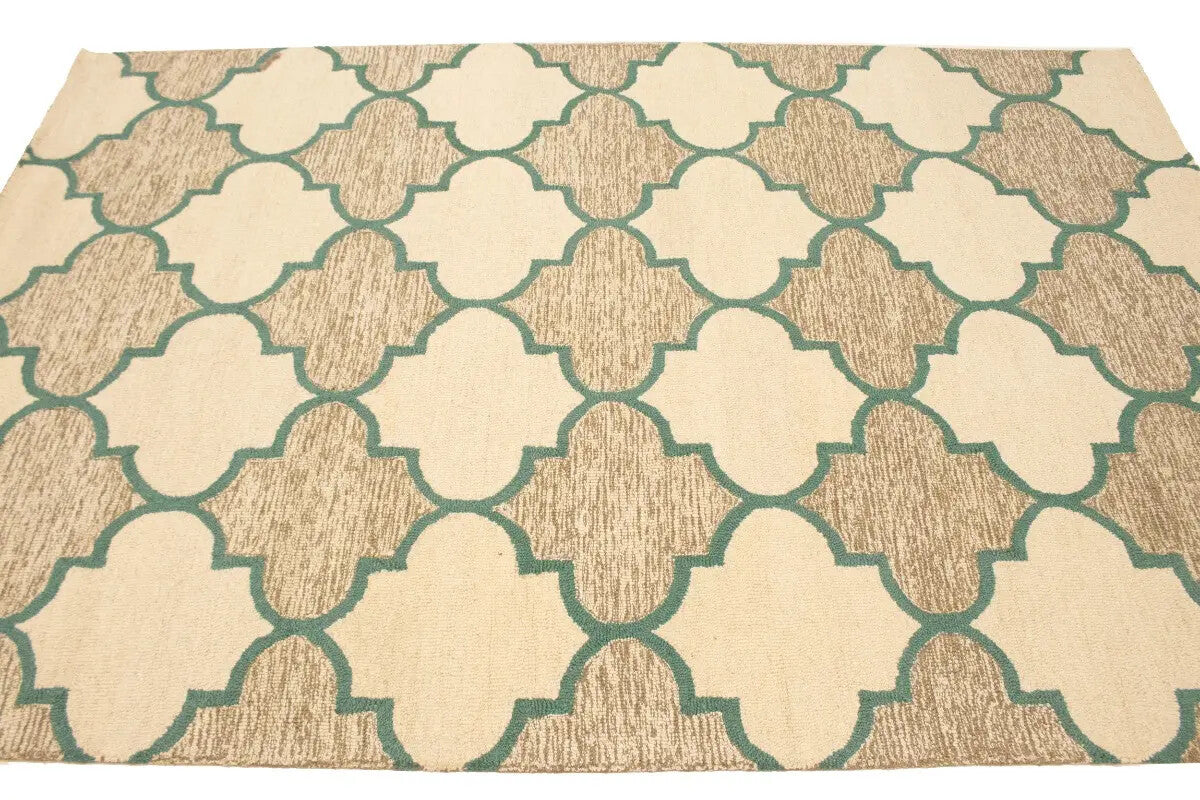 Multicolored Trellis Design 5X8 Hand-Tufted