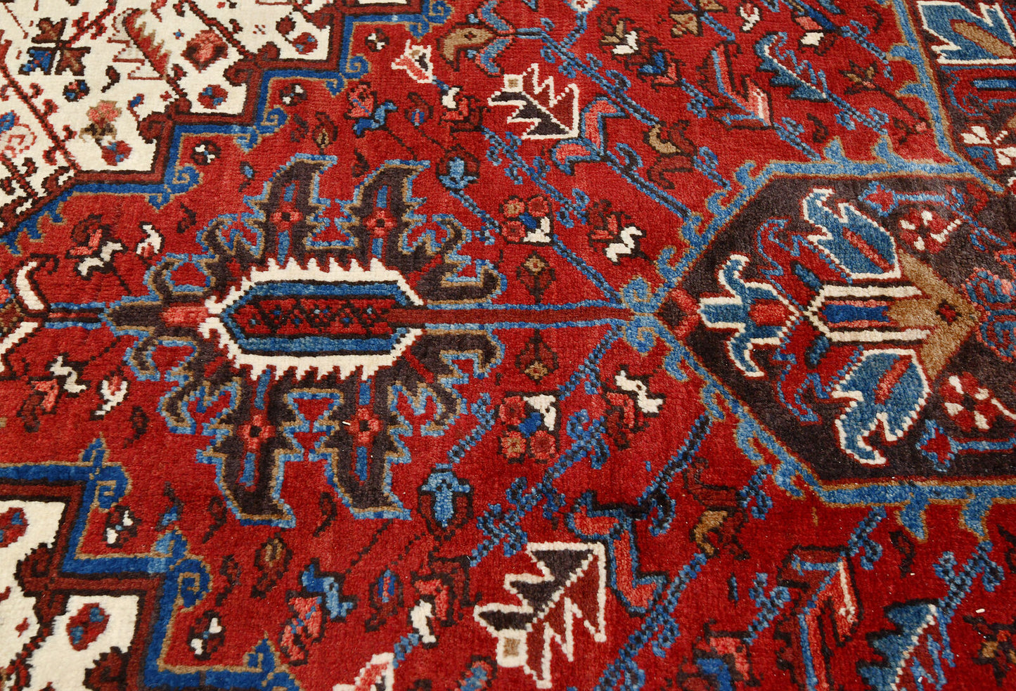 Red Serapi Oriental Rug Large Vintage Geometric