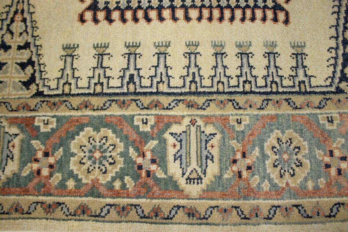 Handmade Indo-Viss Oriental Rug Cream Tribal
