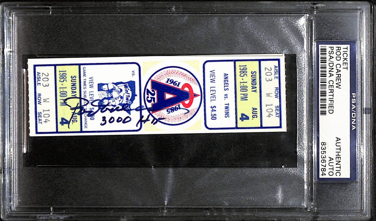 Rod Carew Hof Twins Angels Signed/Inscr 3000Th
