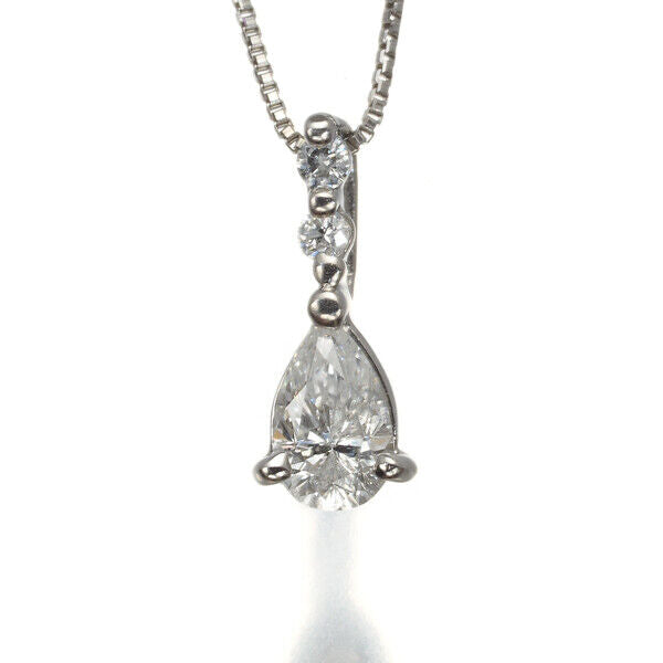 Pear-Shaped Diamond 0.32Ct Necklace 900 850 Platinum