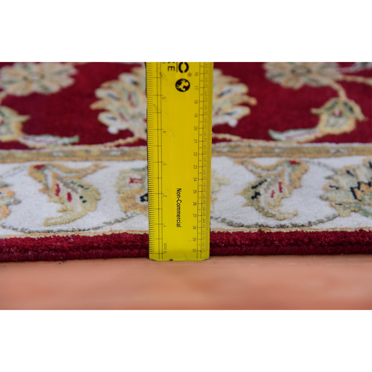 2'7"X16'4" Red Hand Knotted Wool And Silk Rajasthan Design Xl Runner Rug