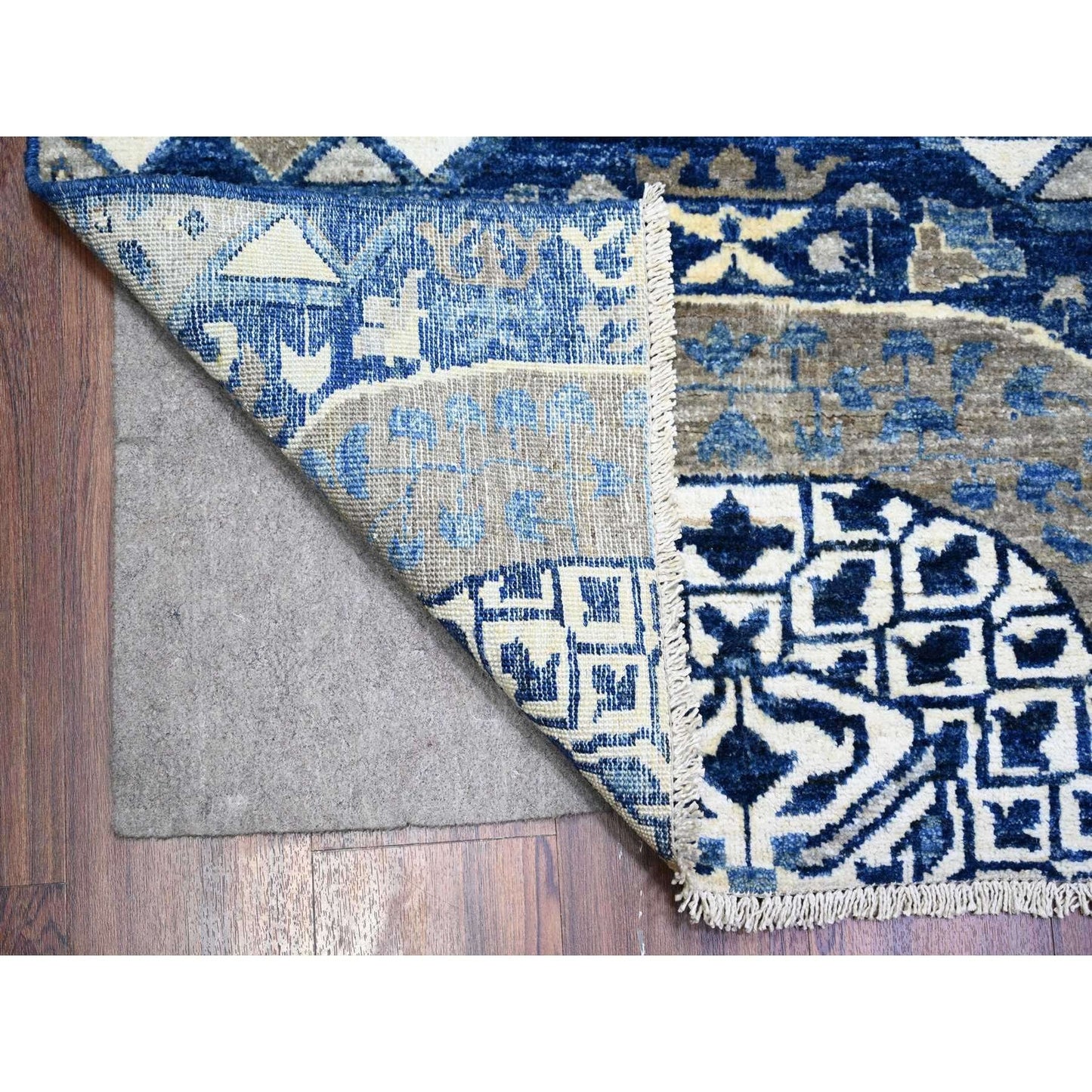 8'10"X11'8" Air Force Blue Hand Knotted Finer Peshawar Soft Wool Rug