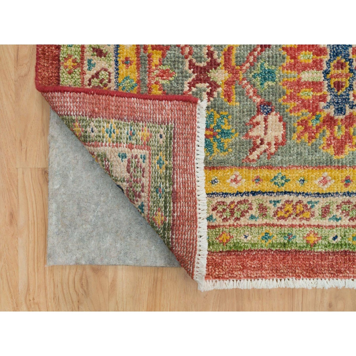 14'X16'5" Red Pure Wool Hand Knotted Antiqued Oushak Design Oversized Rug