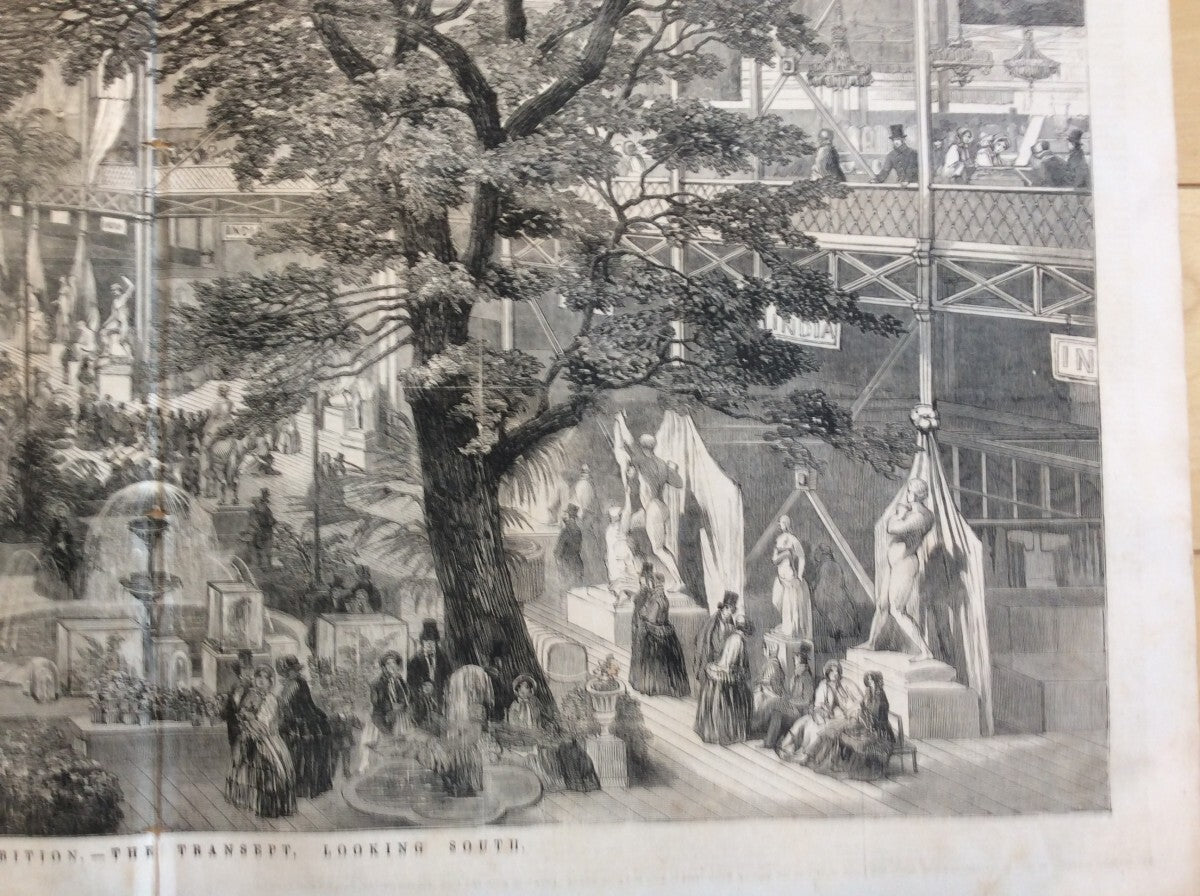 1851 Great Exhibition Crystal Palace Original Wood Engraving London News
