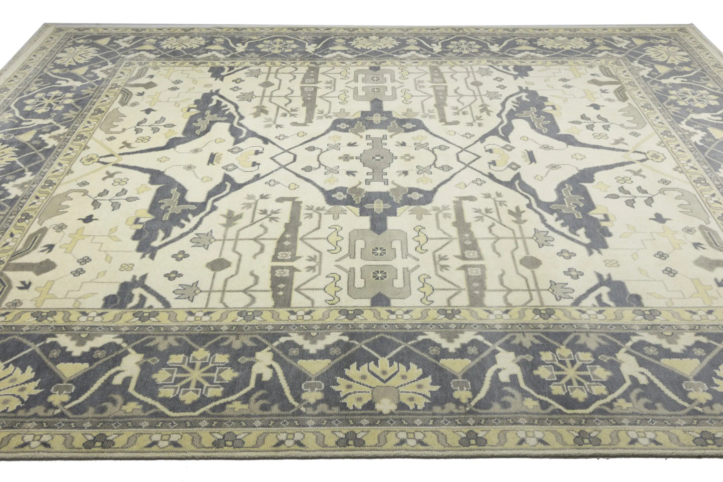Handmade Oushak Oriental Rug 12X15 Ft Oversized