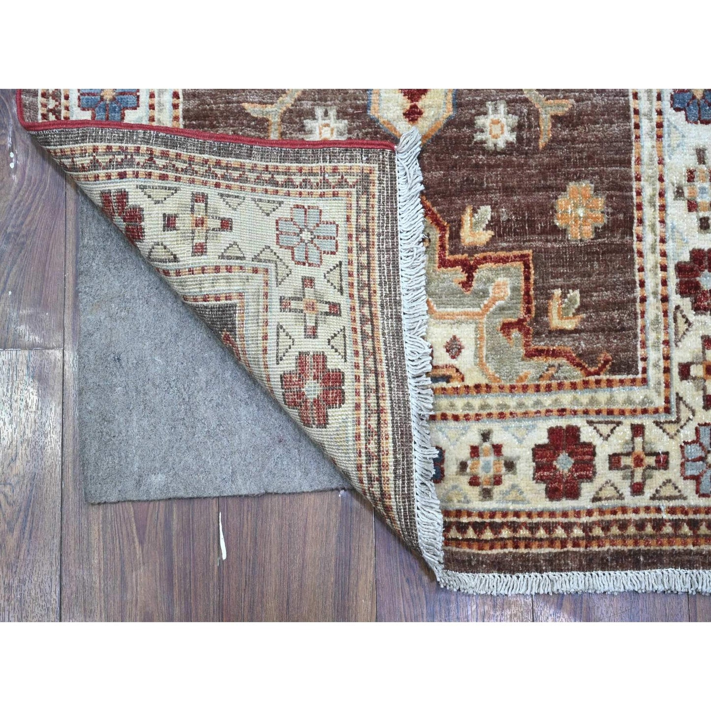 2'8"X17'4" Brown Hand Knotted Super Kazak Wool Xl Runner Oriental Rug
