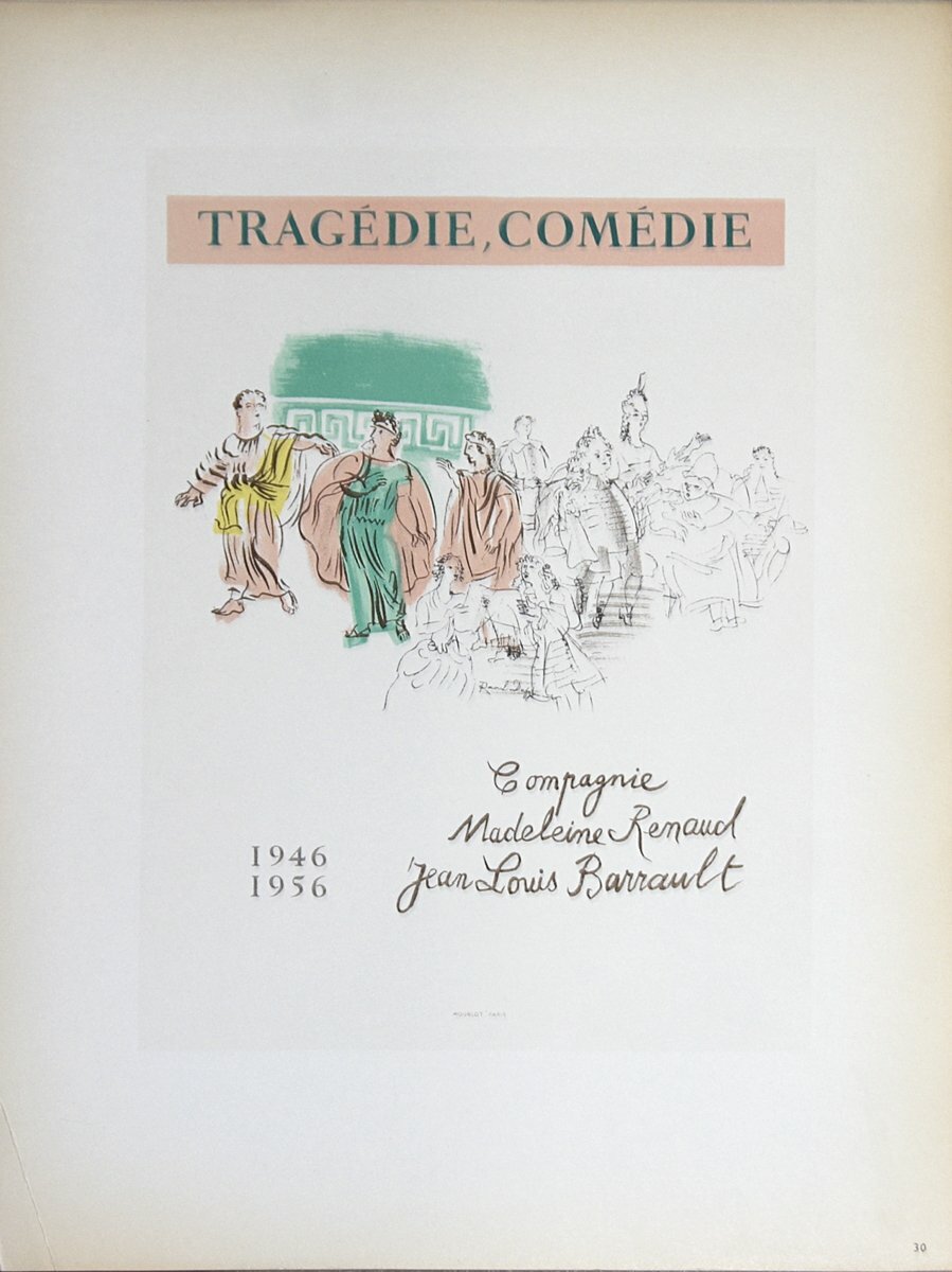 Raoul Dufy Tragedie Comedie " Lithograph Impressionism White