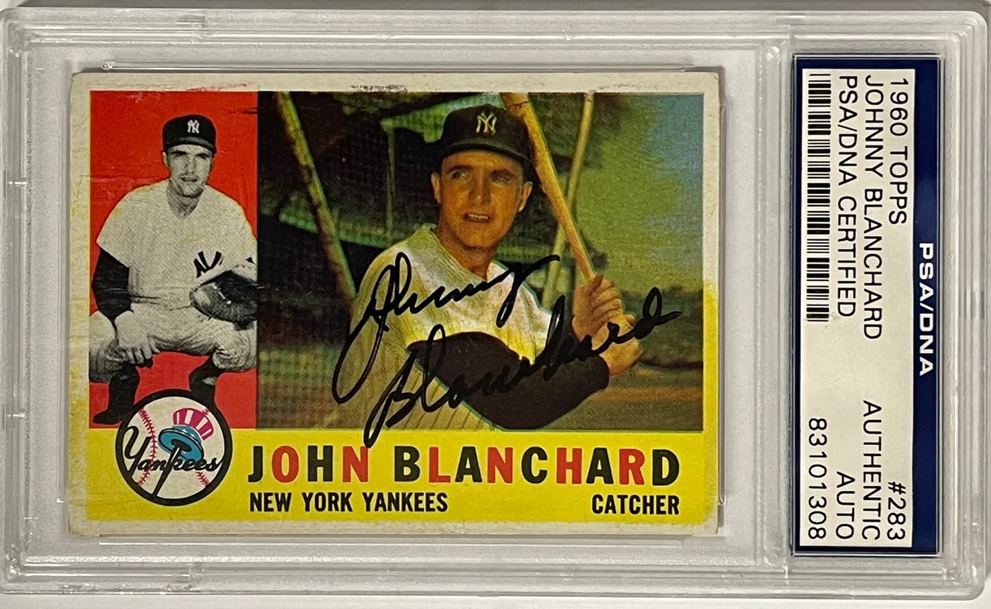 John Blanchard Autographed 1960 Topps Card #283