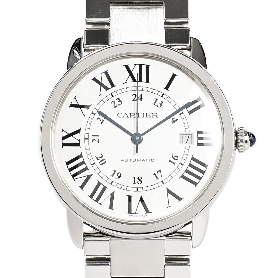Cartier Rondo Solo De Cartier Xl W6701011 Silver Men'S Used Watch #71021