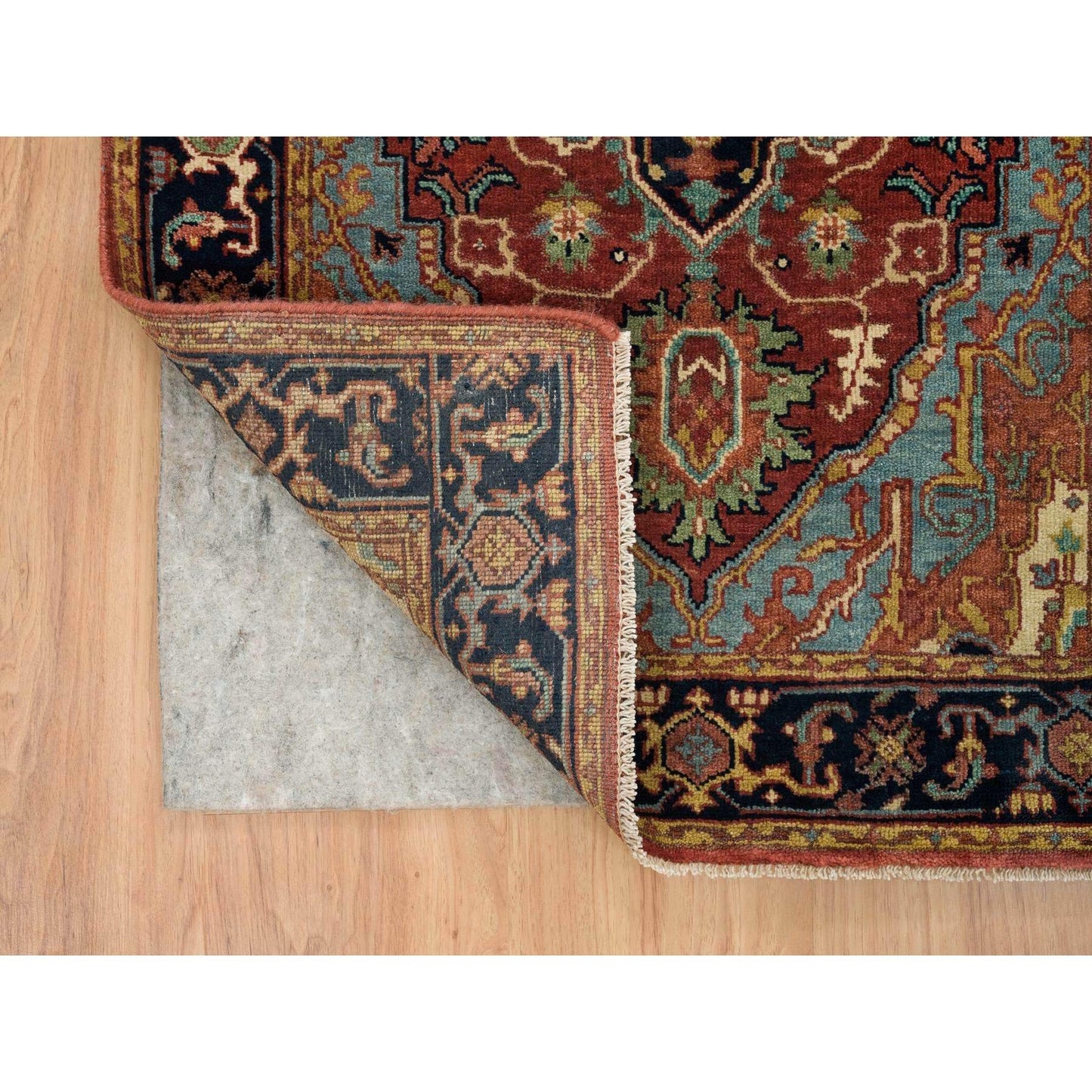 2'6"X18' Red Soft Wool Hand Knotted Antiqued Fine Heris Xl Runner Rug