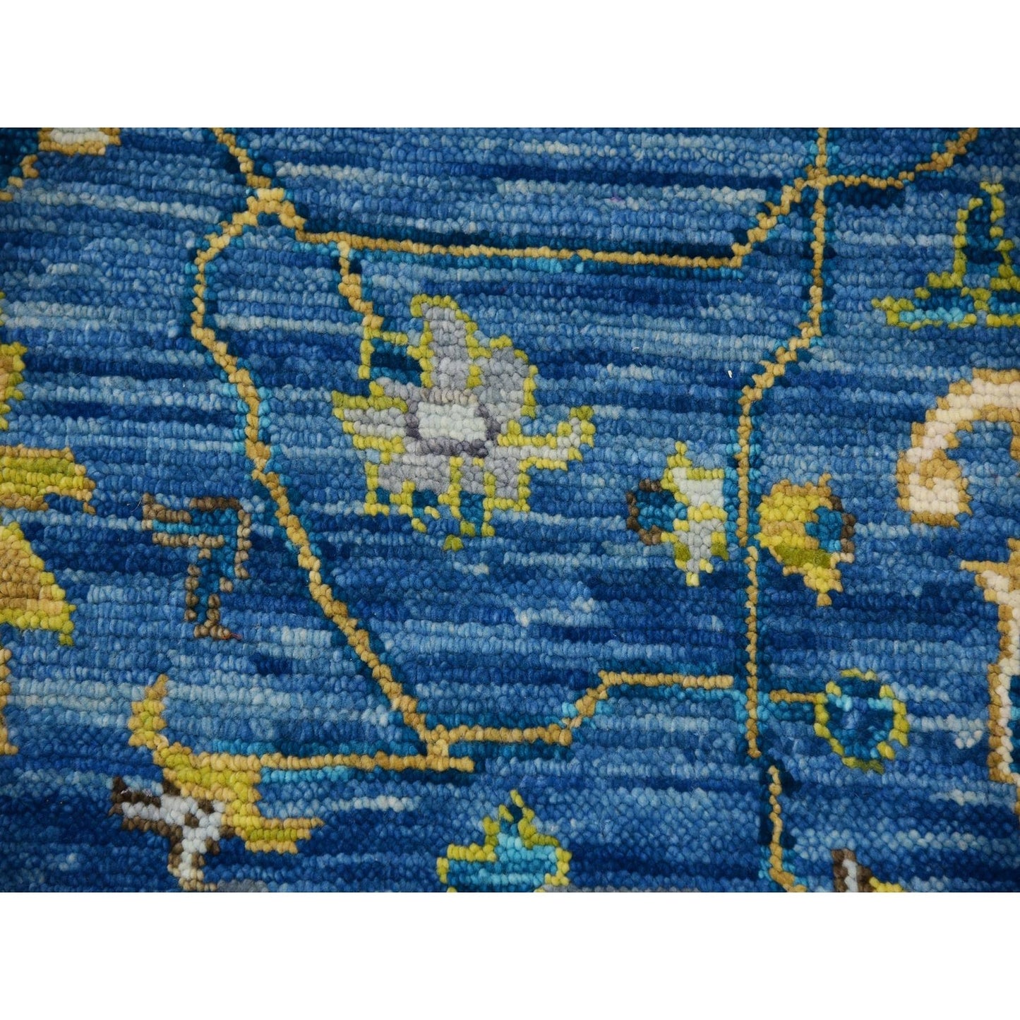 9'2"X12' Blue Soft To The Touch Seeripe Heris 100% Wool Hand Knotted Rug