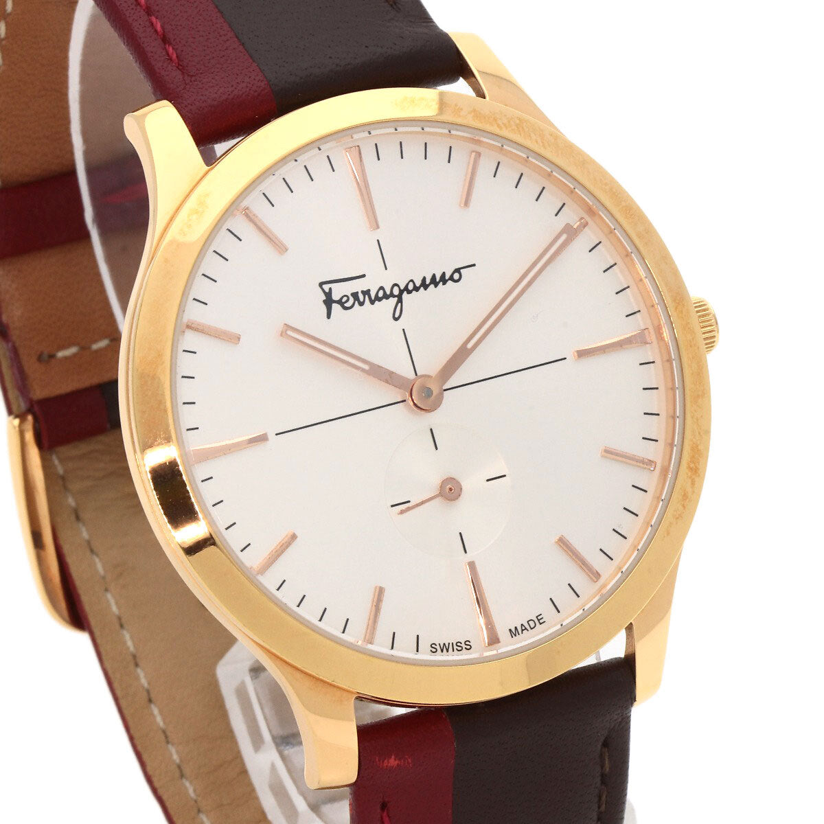 Salvatore Ferragamo Slim Small Seconds Watches Sfde00618 Pgp/Leather Mens