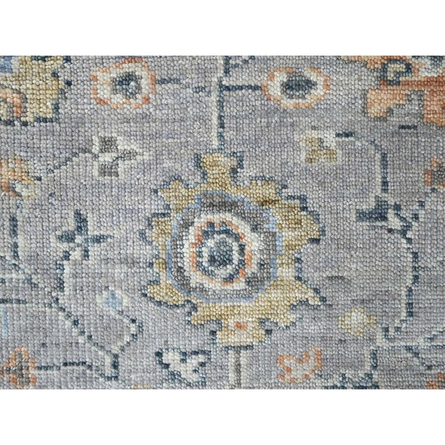 2'5"X13'10" Pastel Gray Oushak Design Hand Knotted Pure Wool Runner Rug