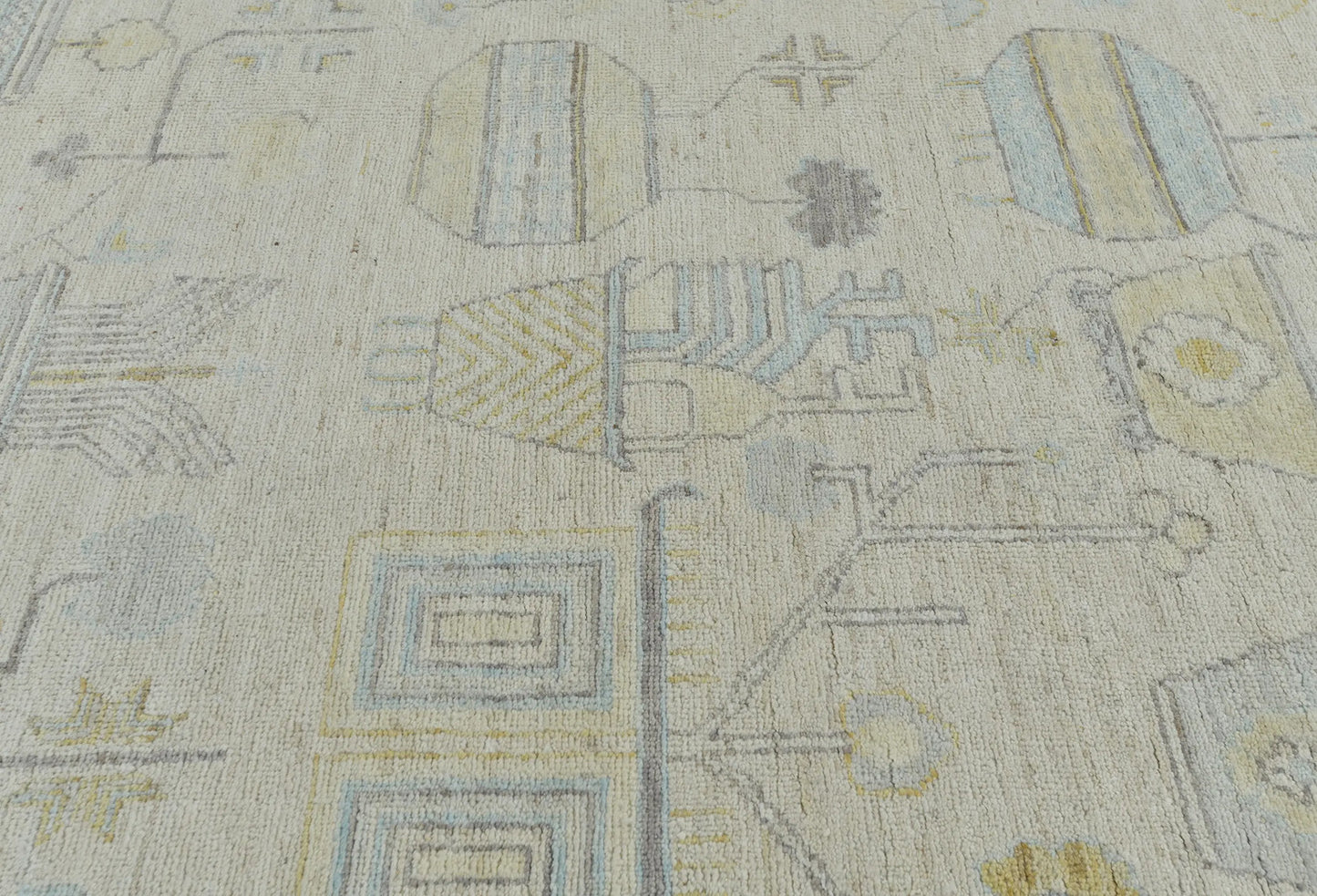 Handspun Wool Oushak Oriental Rug 9X12 Ft Muted