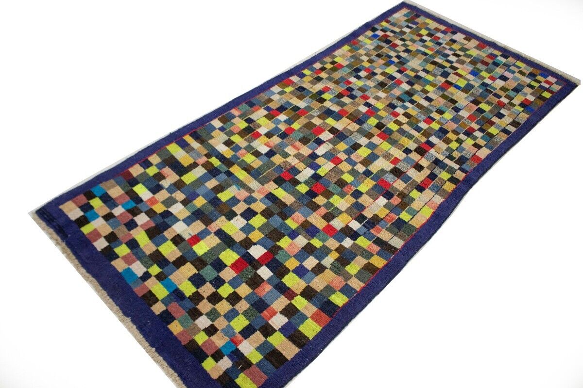 Semi-Antique Handmade Oriental Rug Multicolored