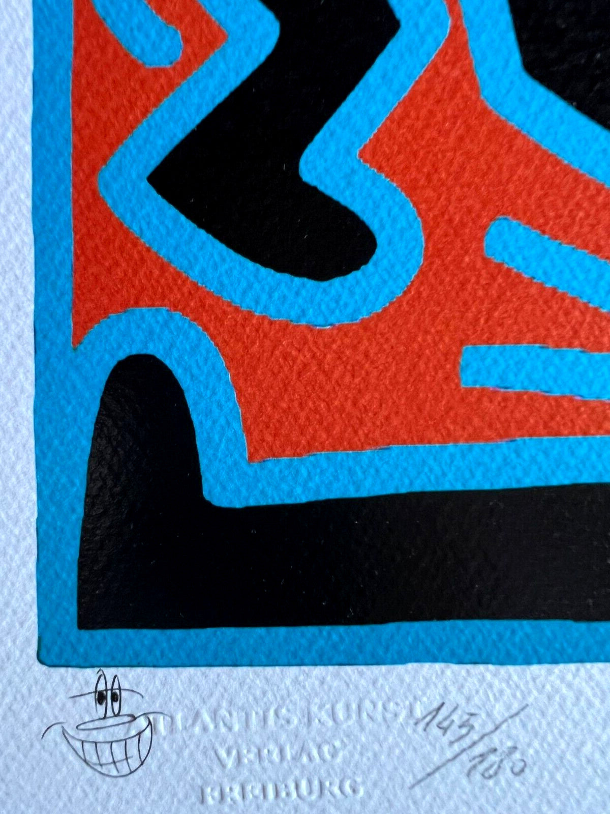 Keith Haring Lithograph From A Painting 'Coa Signed In Pen' Hand Numbered