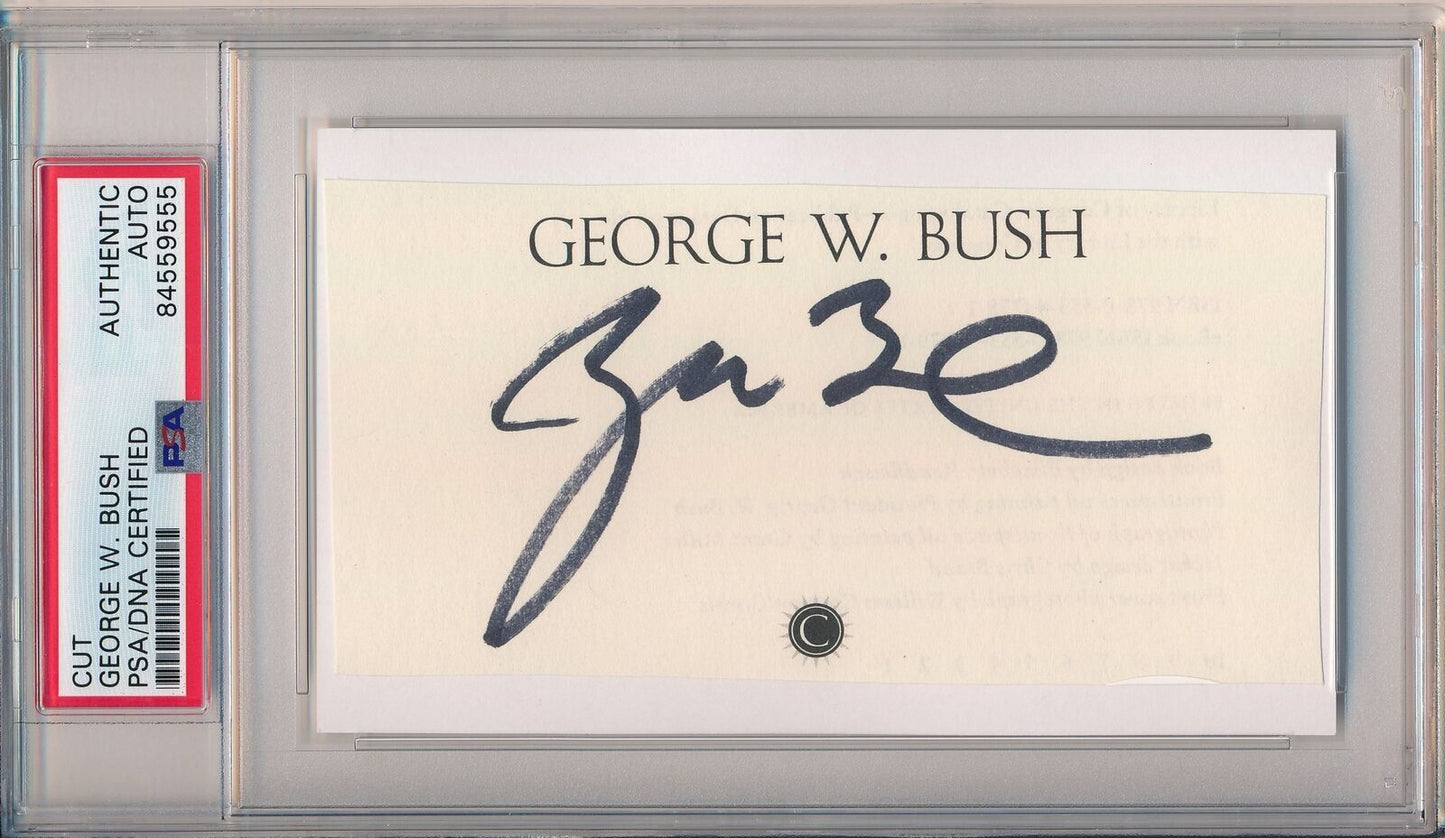George W. Bush Autographed Cut On 3X5 Index Card