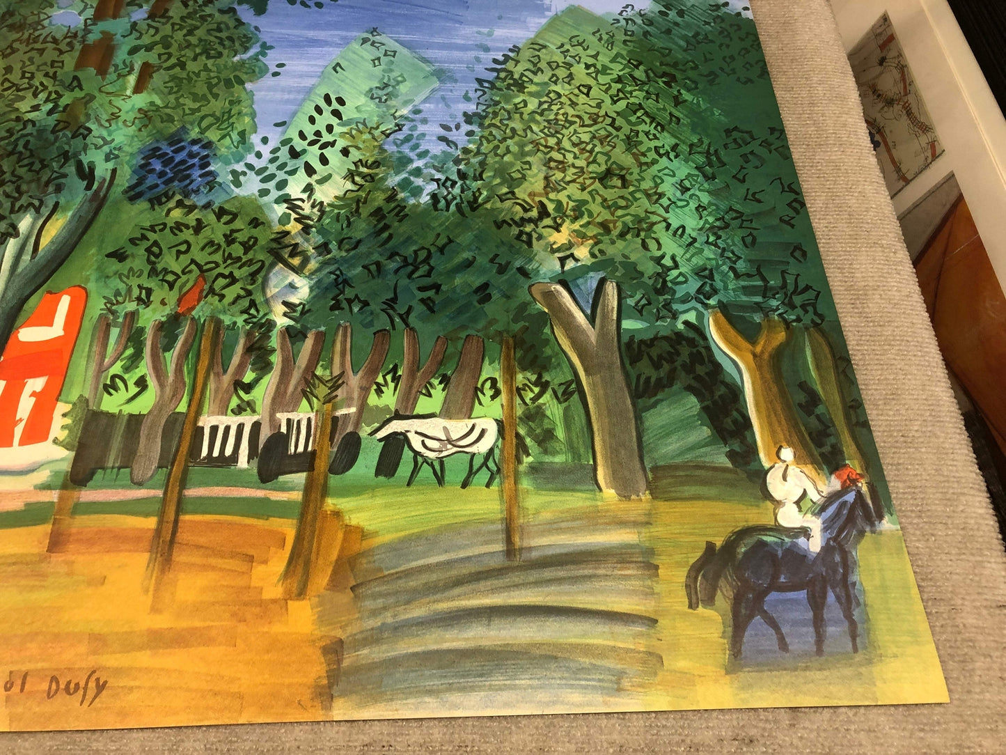 Raoul Dufy Paddock-Deauville " Lithograph Impressionism Multicolo