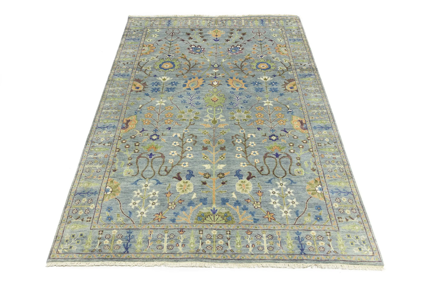 Handmade Tree of Life Oushak Chobi Oriental Rug