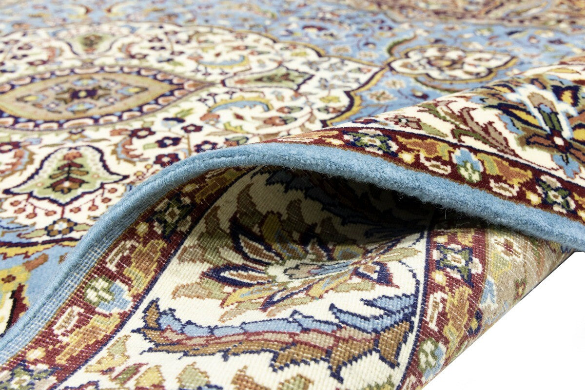 Hand-Knotted Kirman Oriental Rug 6X8 Ft Blue