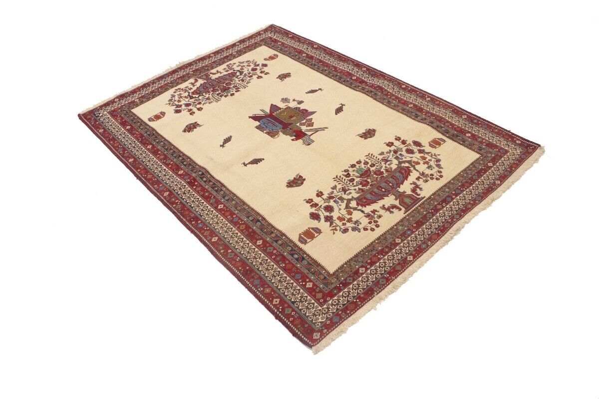 Sumak Pictorial Floral Tribal Style Oriental Rug