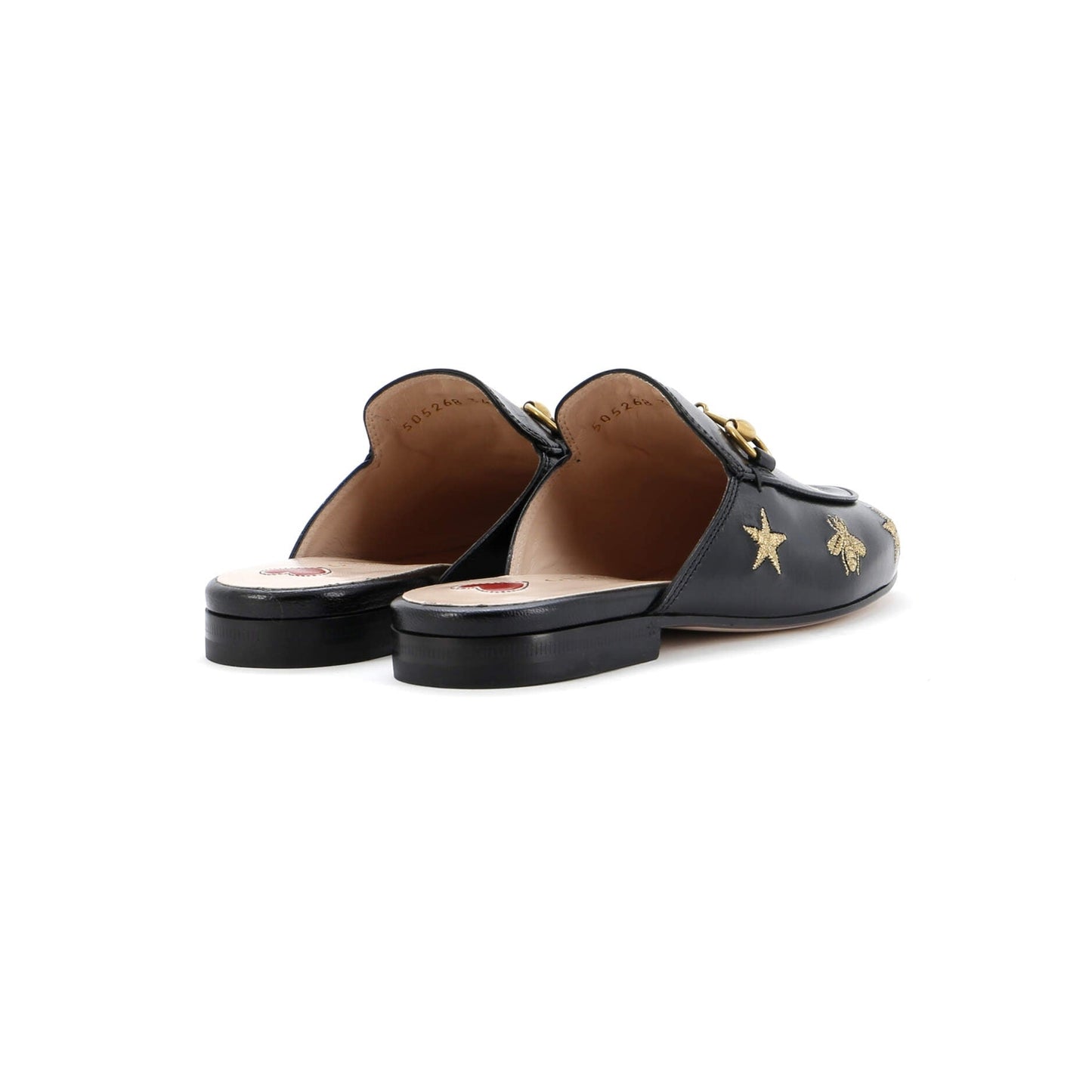 Gucci Women'S Princetown Mules Embroidered Leather