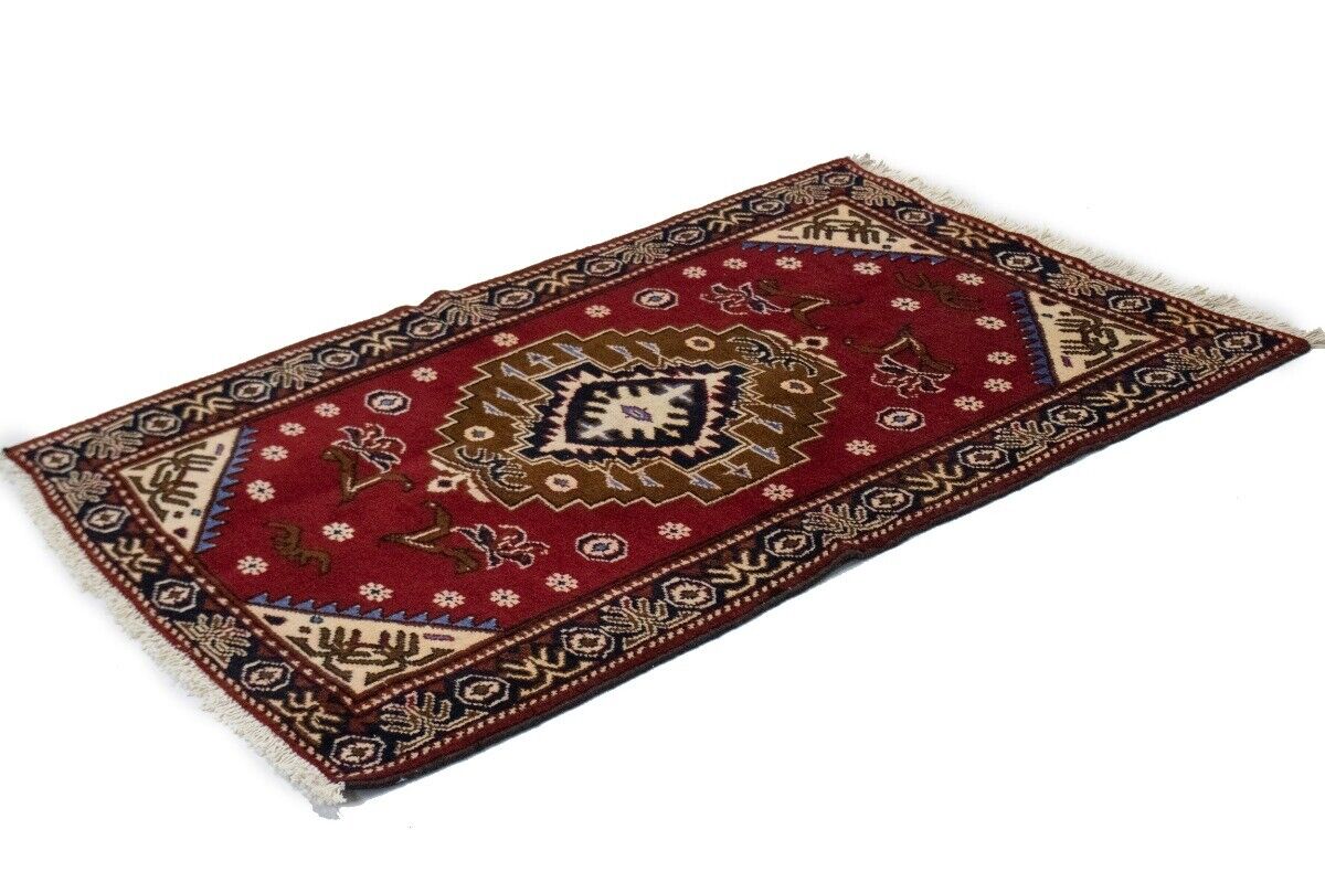 Hand-Knotted Geometric Tribal Oriental Area Rug