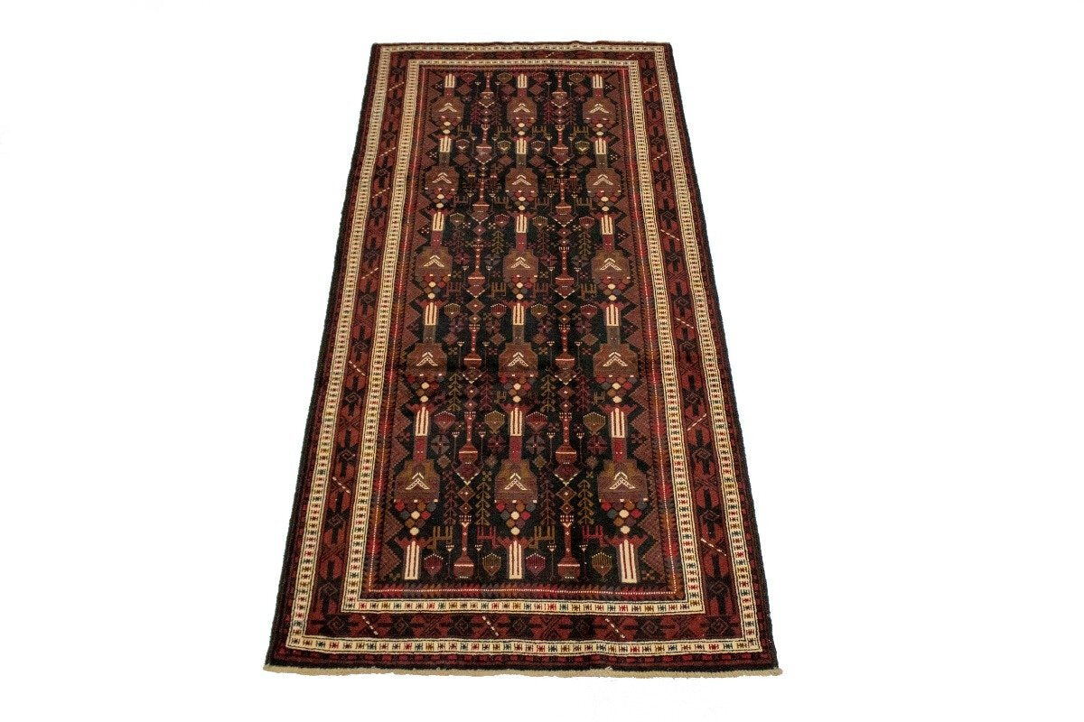 4'4X9'7 Ft Handmade Wool Vintage Tribal Style
