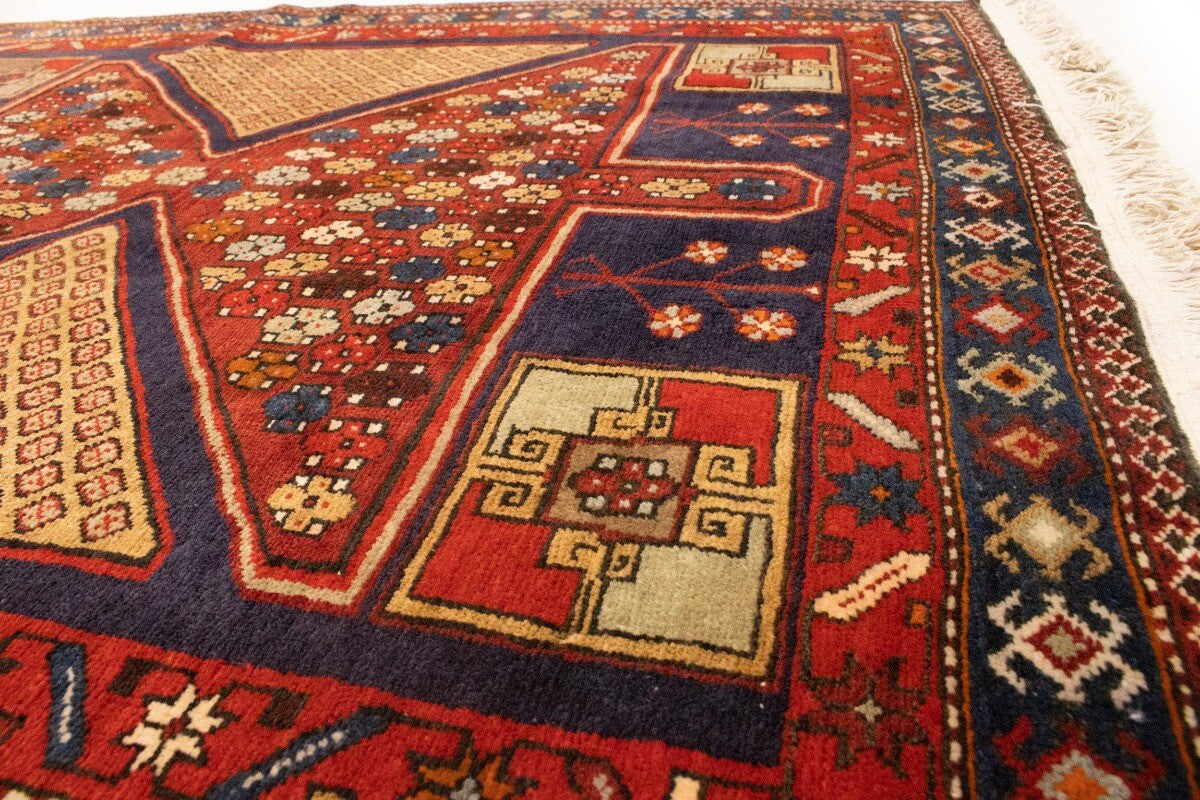 Heriz Geometric Wool Oriental Rug Farmho Hallway