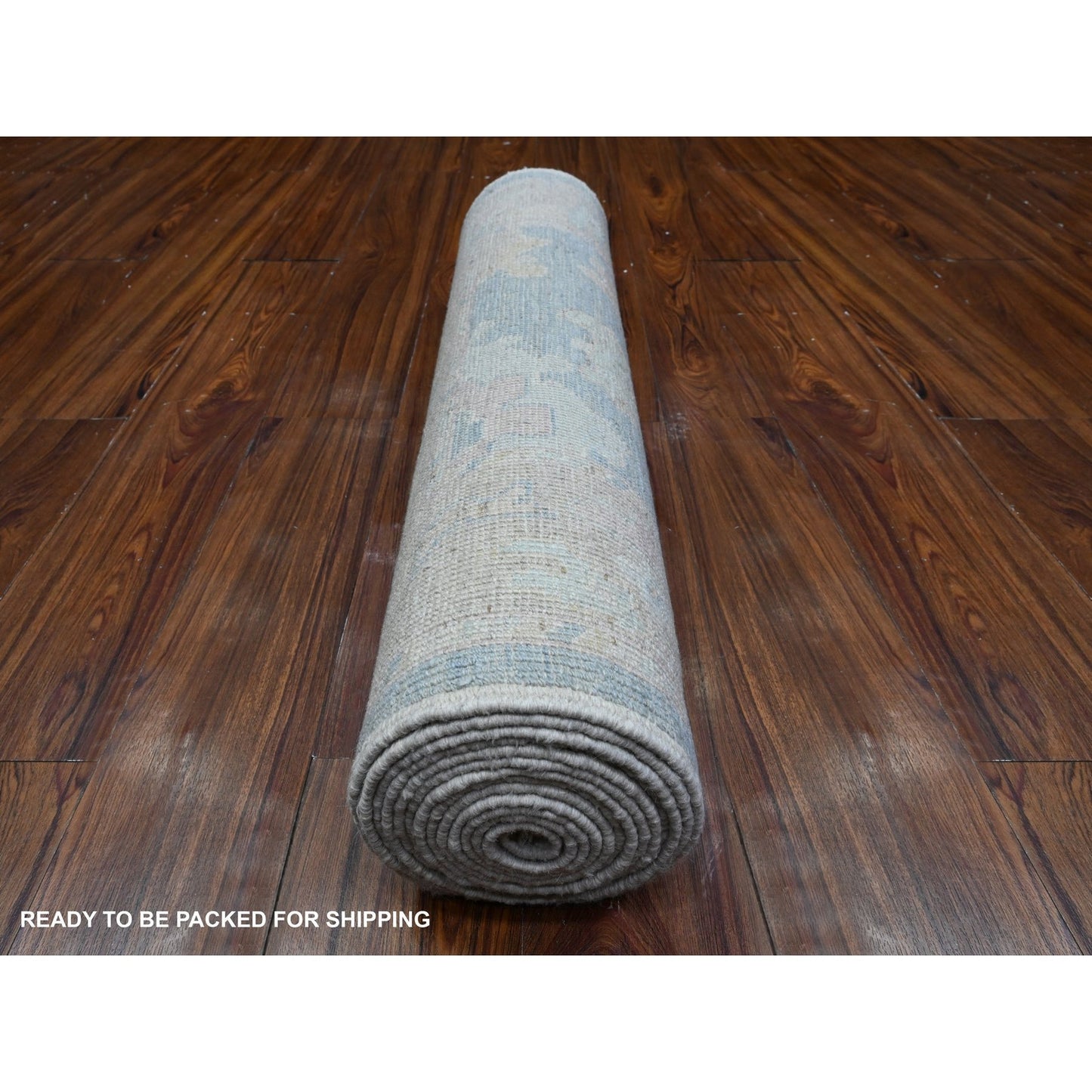 2'9"X15'4" Riviera Blue Afghan Angora Oushak Xl Runner Oriental Rug