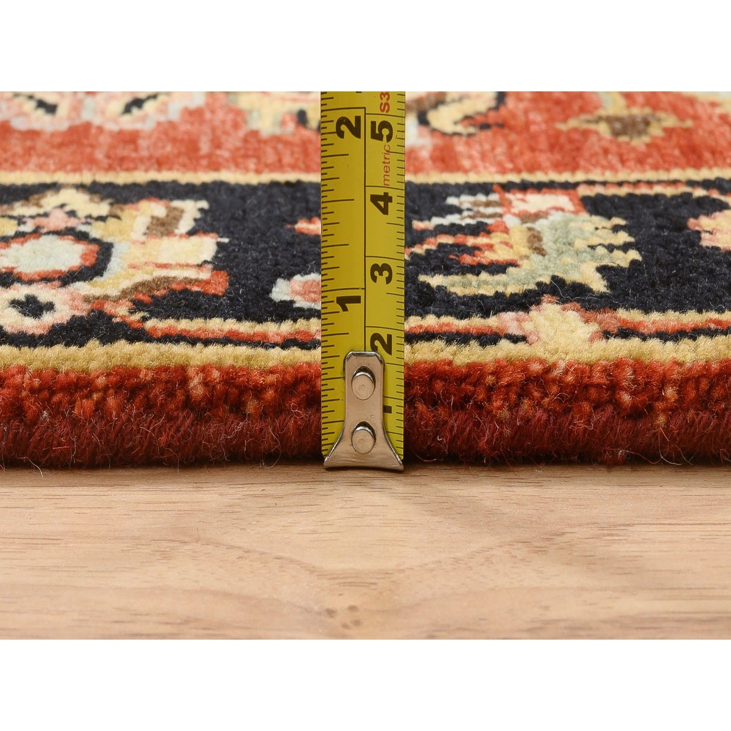 2'9"X12' Red Hand Knotted Karjihooz Design Pure Wool Runner Rug