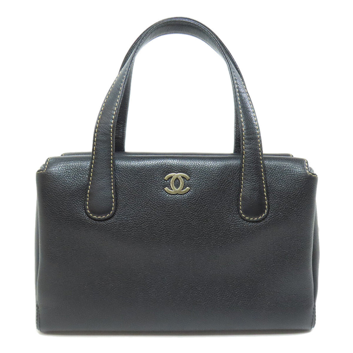 Chanel Tote Bag Coco Mark Wild Stitch Grained
