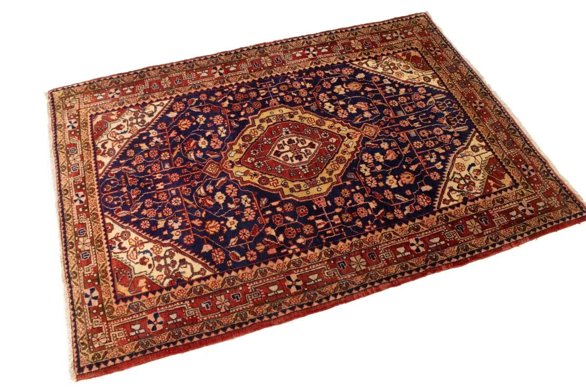Vintage Purple-Navy Floral Style Rug Tribal