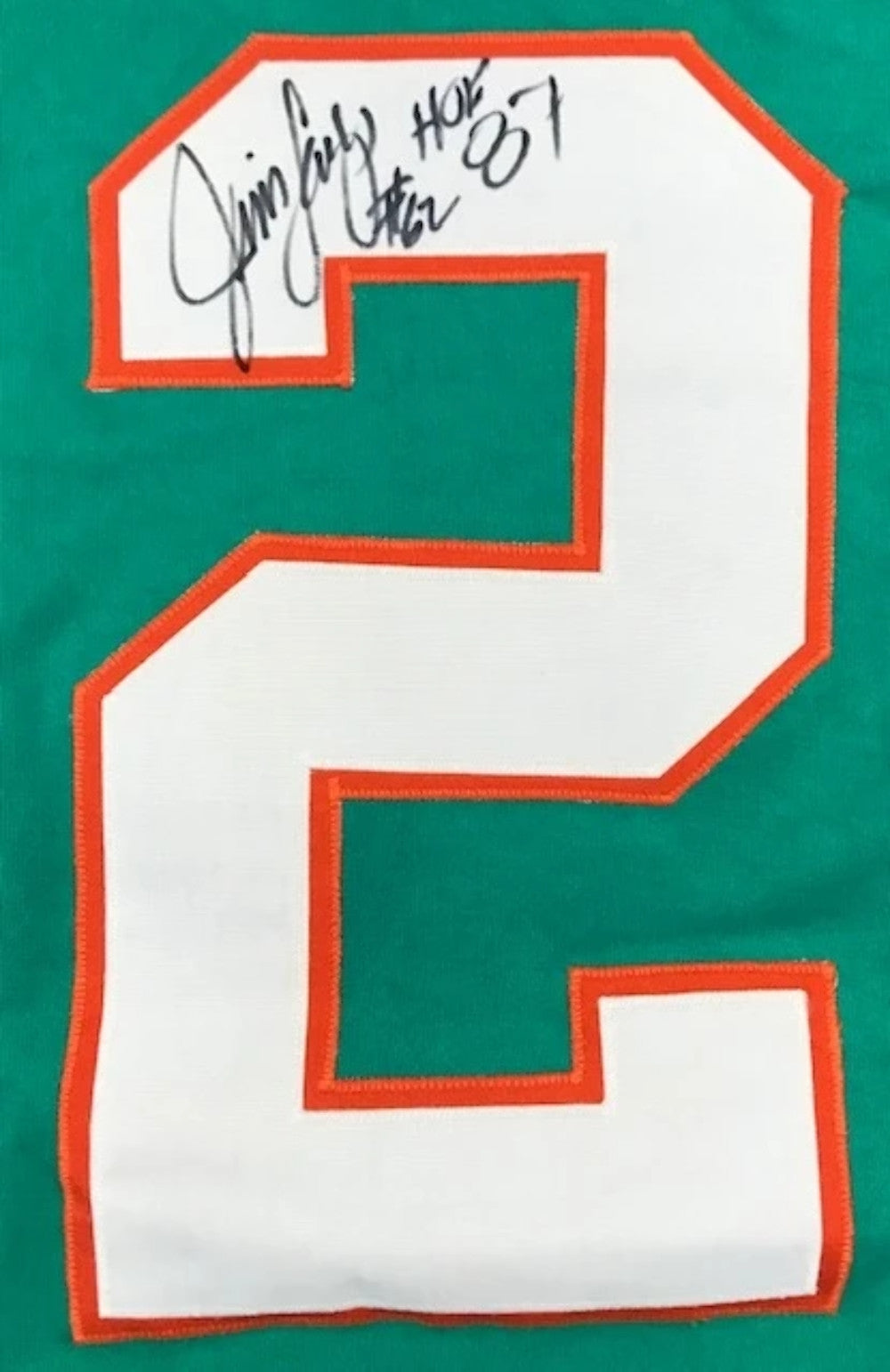 Jim Langer "Hof 87" Autographed Miami Dolphins Jersey