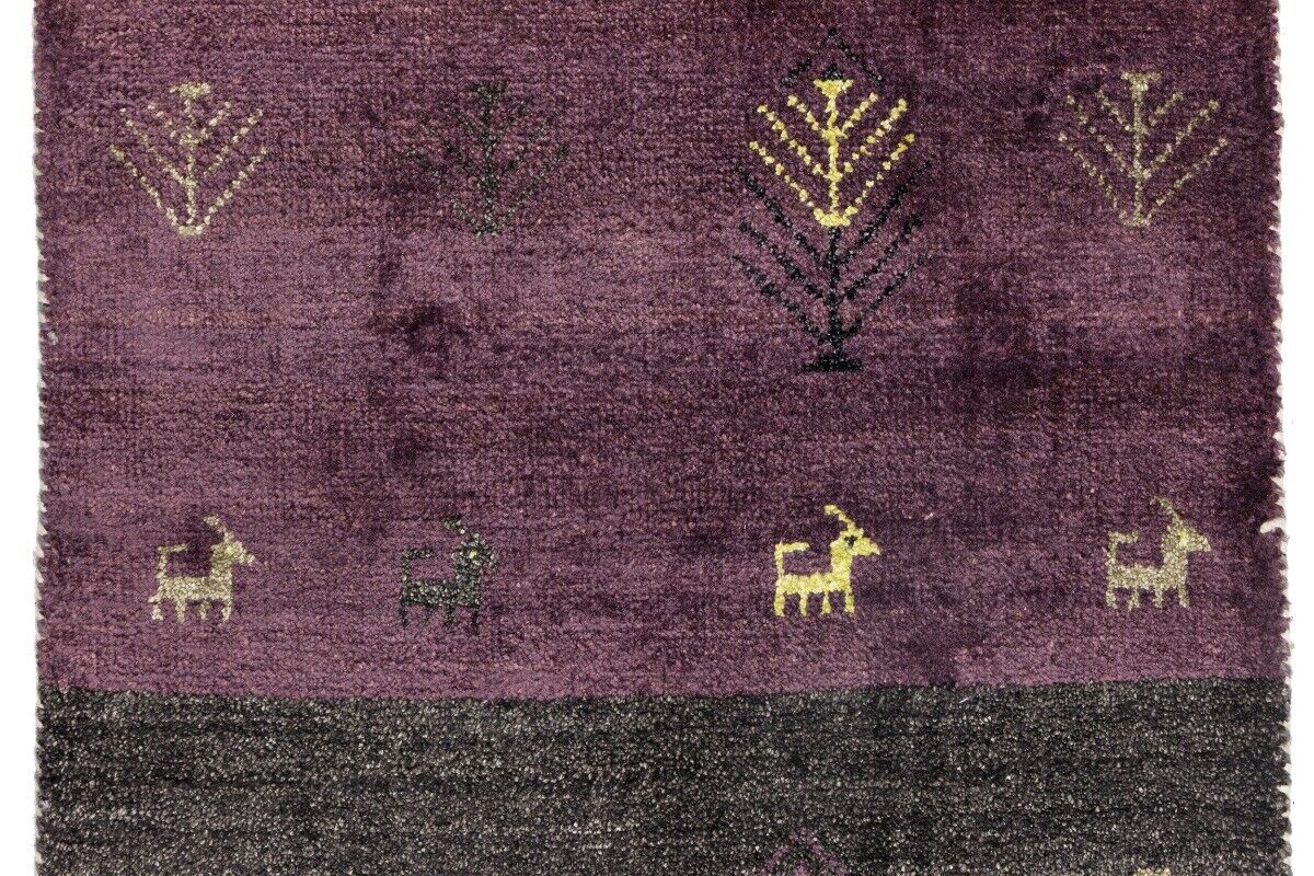 Handwoven Indo-Gabbeh Oriental Runner Rug