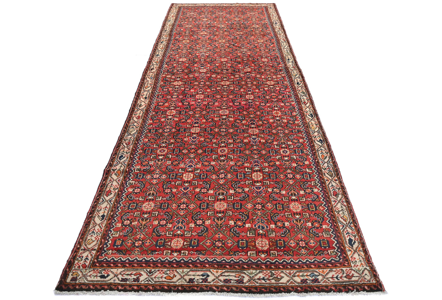Handmade Vintage Tribal Runner Rug Allover Floral