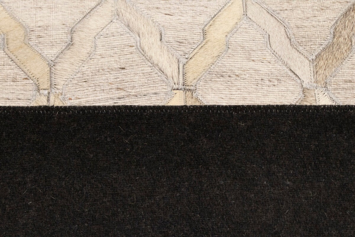 5X8 ft Handcrafted Silver Cowhide Rug
