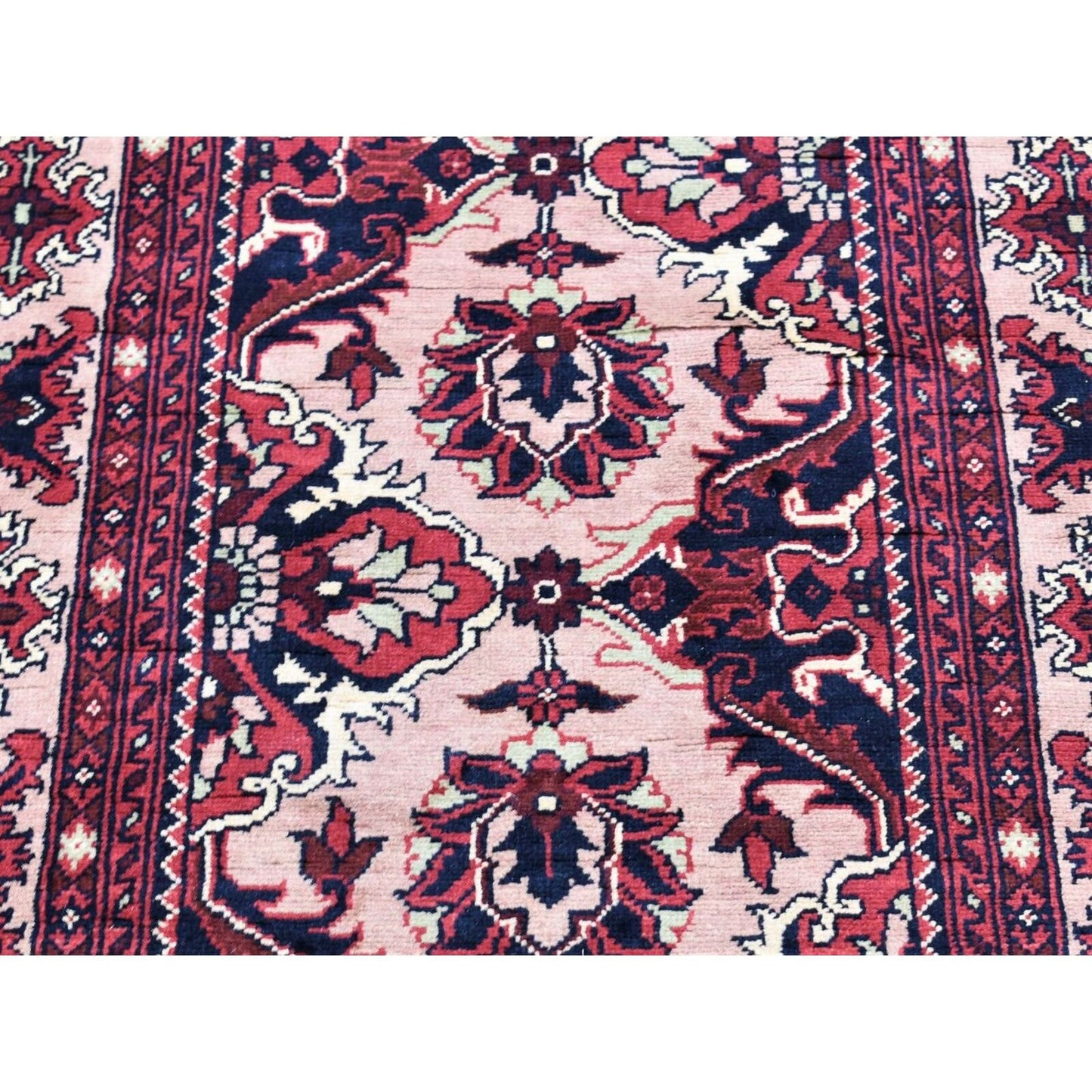 3'X19' Pink Afghan Khamyab Shiny Wool Hand Knotted Xl Runner Rug