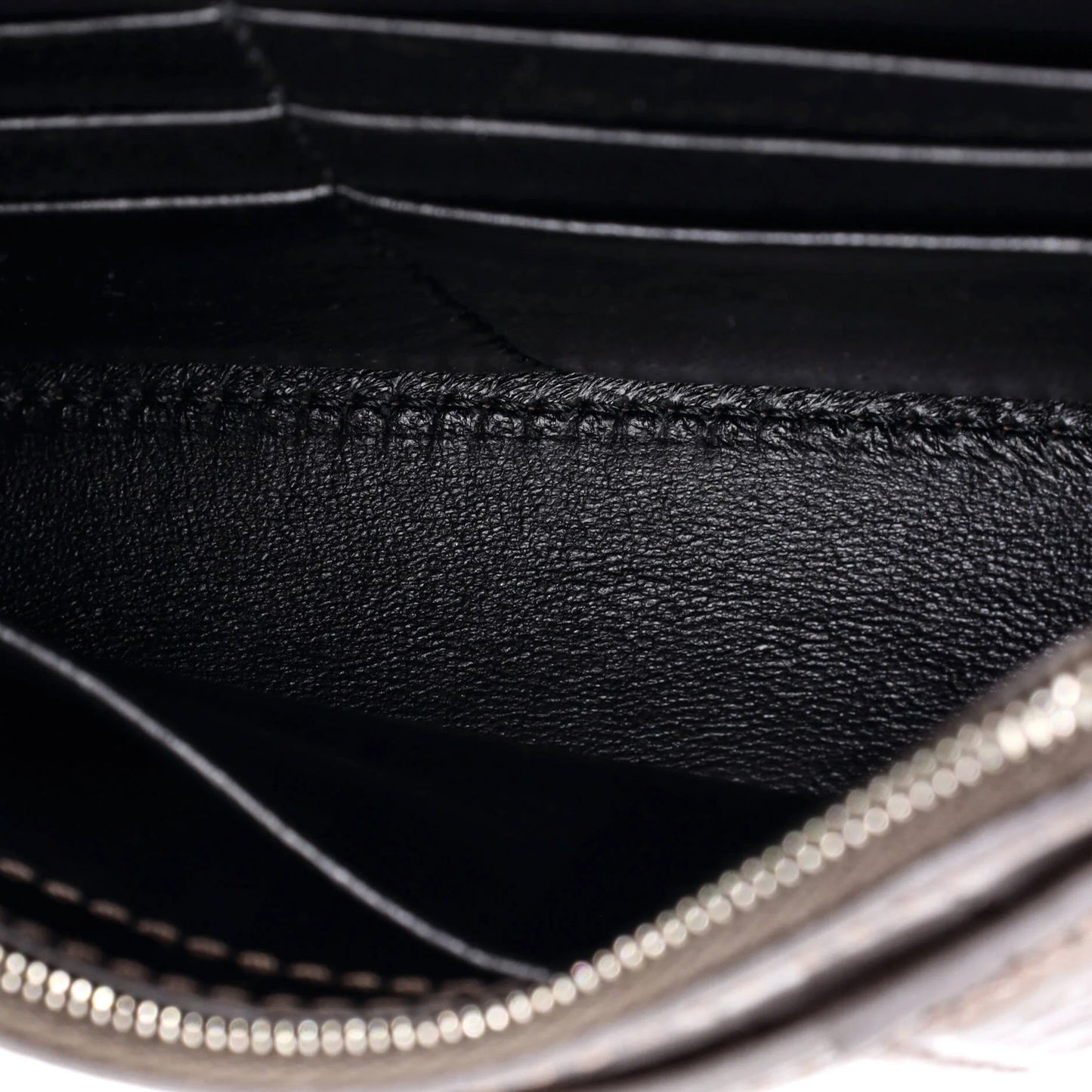 Balenciaga Hourglass Chain Wallet Crocodile Embossed Leather