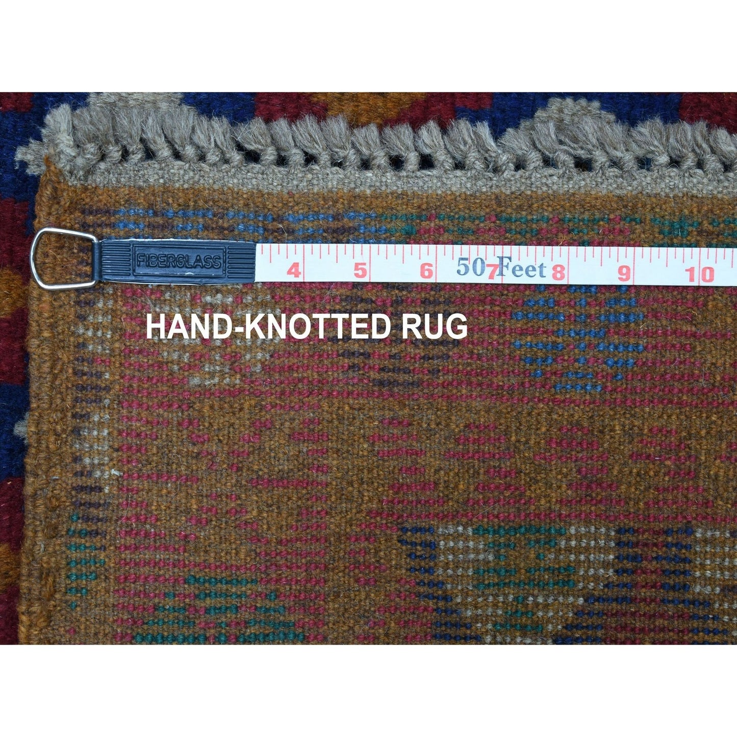 4'X6'1" All Over Design Hand Knotted Pure Wool Colorful Afghan Tribal Rug