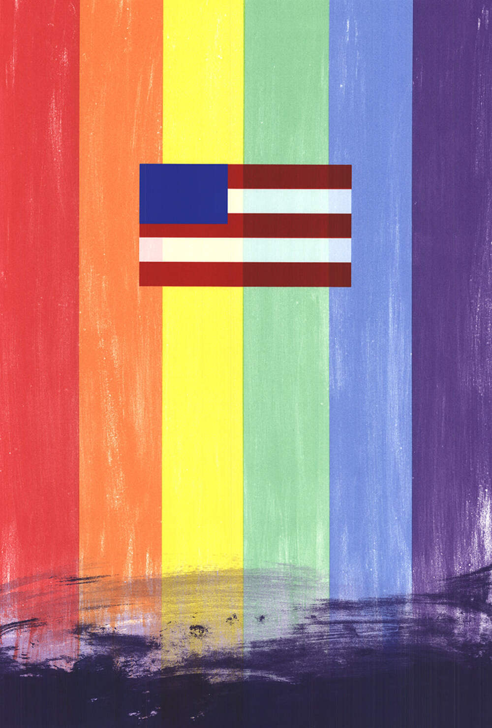 Ross Bleckner Gay Flag Signed " Serigraph Pop Art