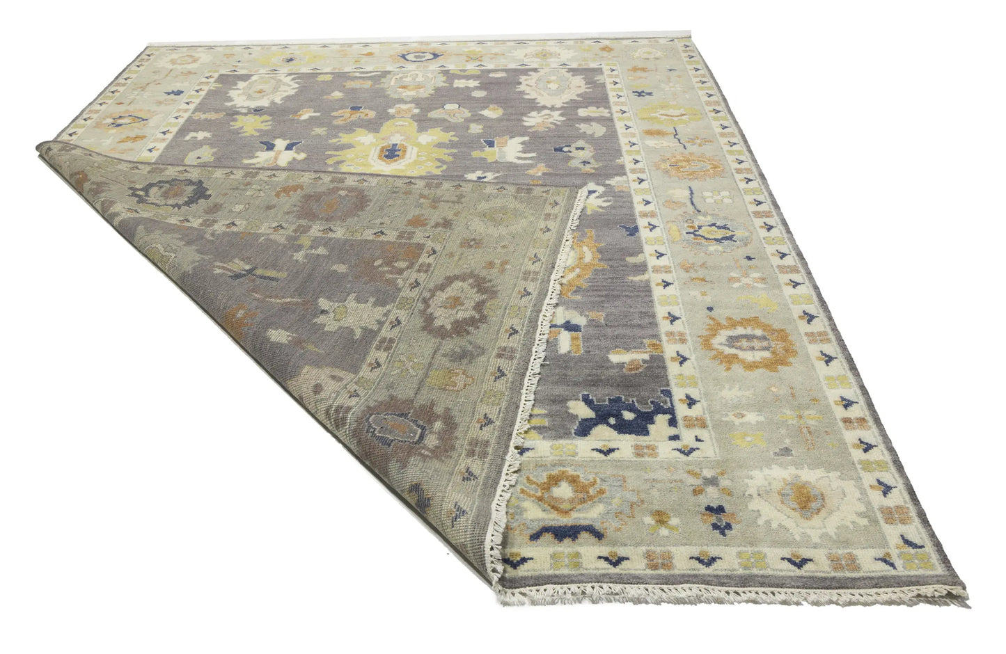 Handmade Oushak Floral Rug Colorfast Oriental