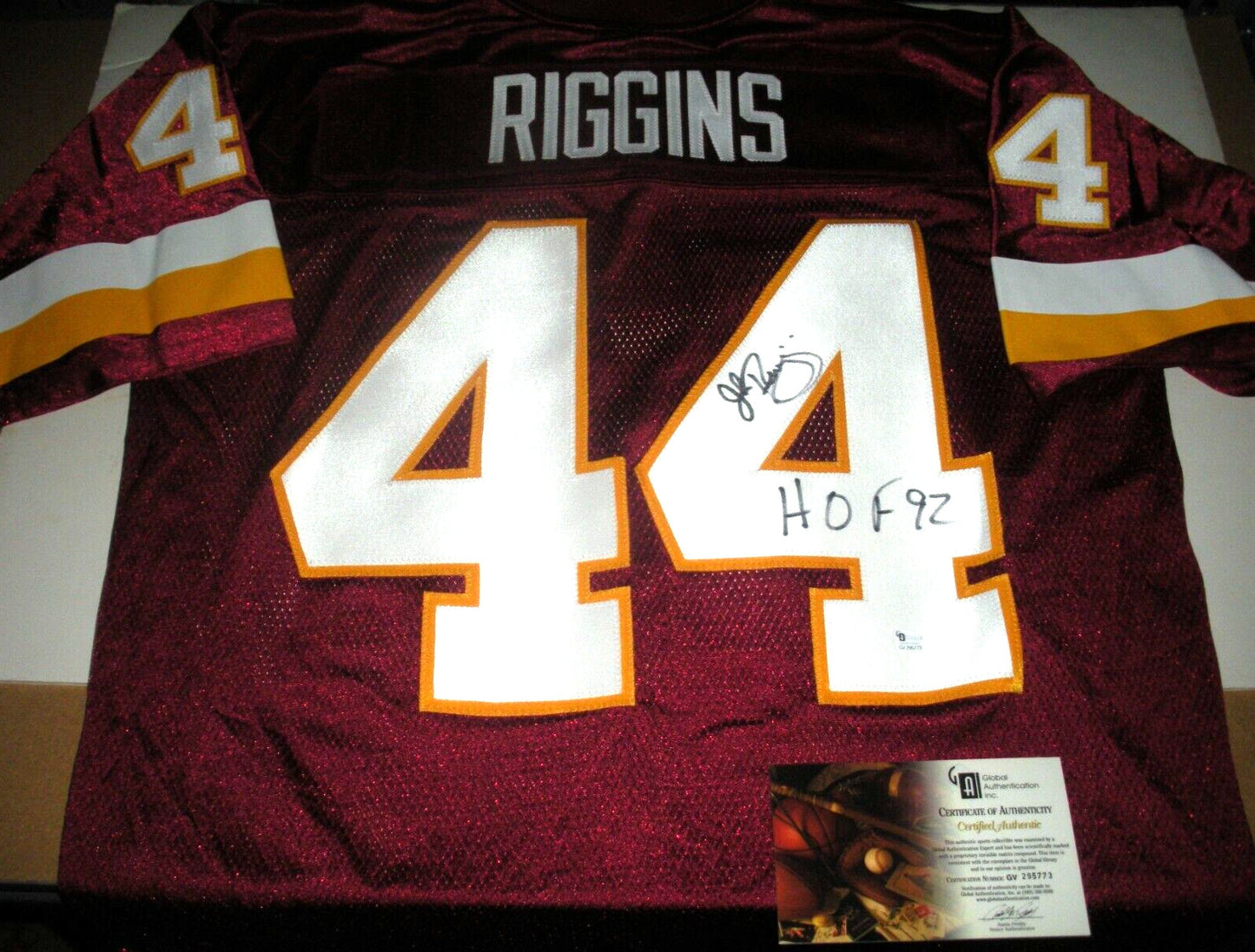 John Riggins Washington Redskins Gai/Coa Signed