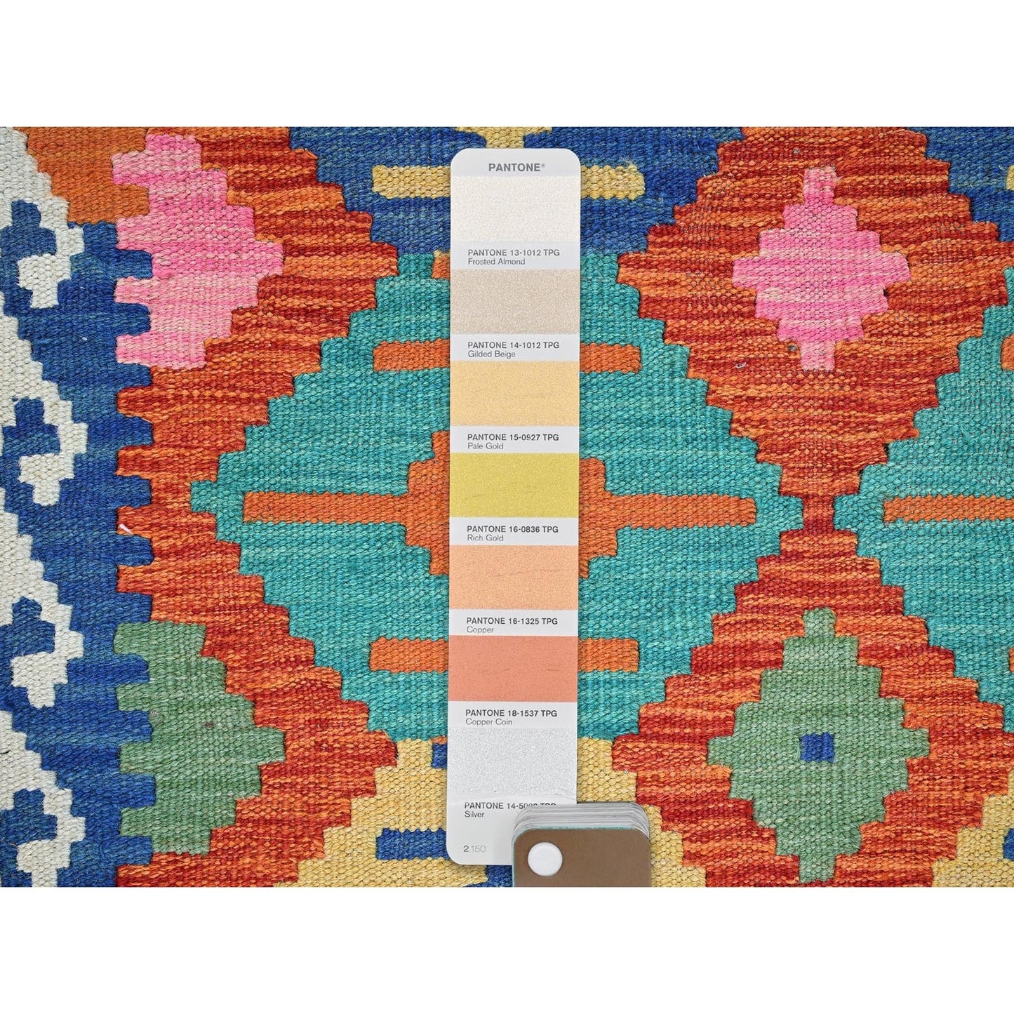 2'9"X15'10" Orange Afghan Kilim Pure Wool Flat Weave Hand Woven Runner Rug