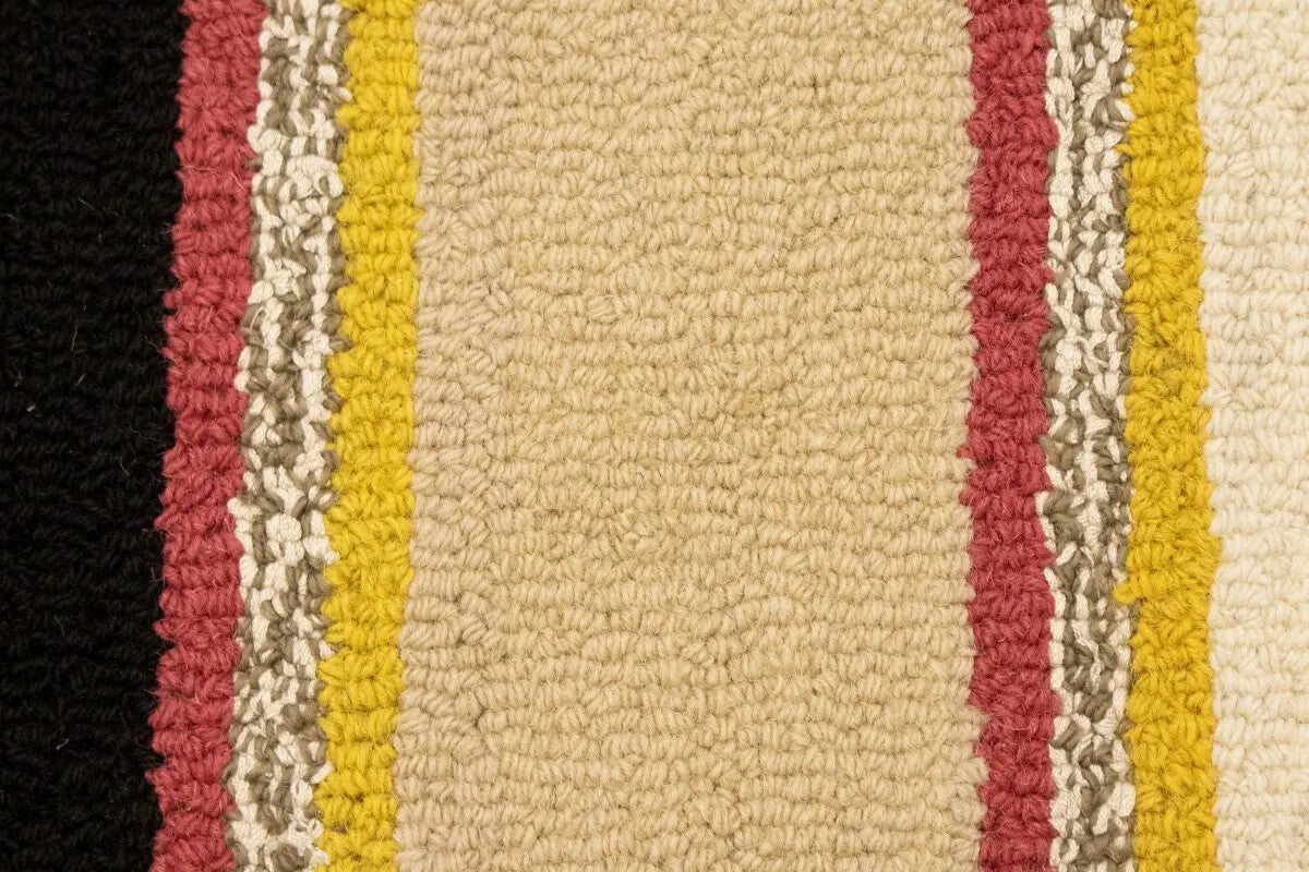 Hand-Tufted Multicolored Stripes Plush 5X8