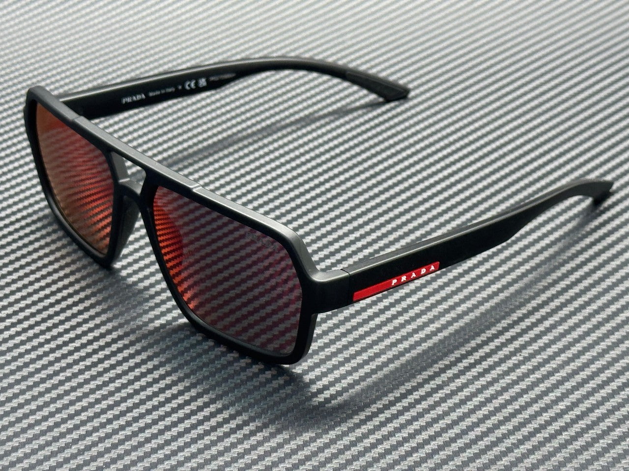 Prada Linea Rossa Ps A06S Dg008F Black Rubber Red