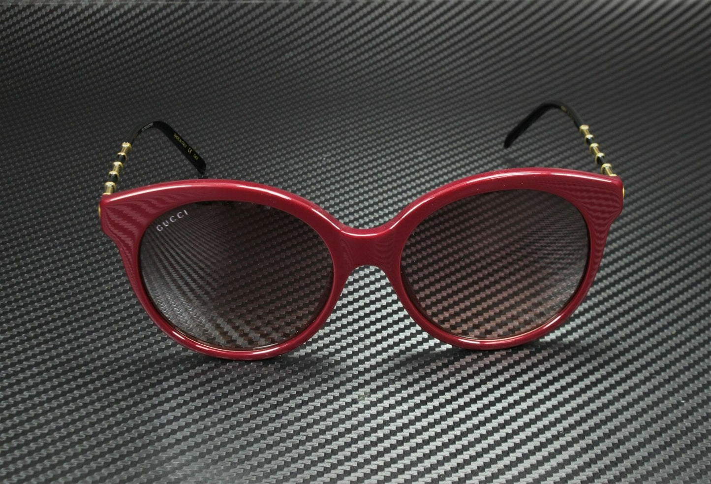 Gucci Gg0653S 003 Round Oval Burgundy Gold