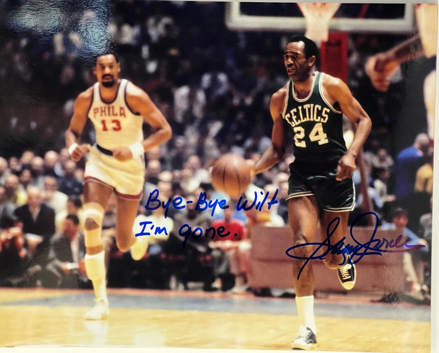 Sam Jones Autographed 8X10 Basketball Photo