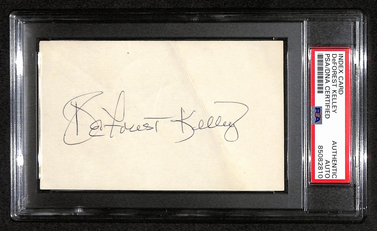 Deforest Kelley Signed 3X5 Index Card "Star Trek" Psa/Dna 183955
